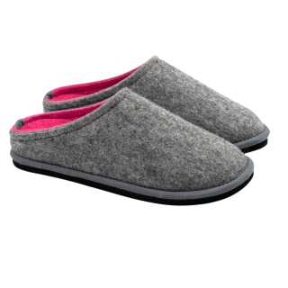 Löwenweiss Hausschuhe Filzpantoffel Easy Bicolor grau/fuchsiapink